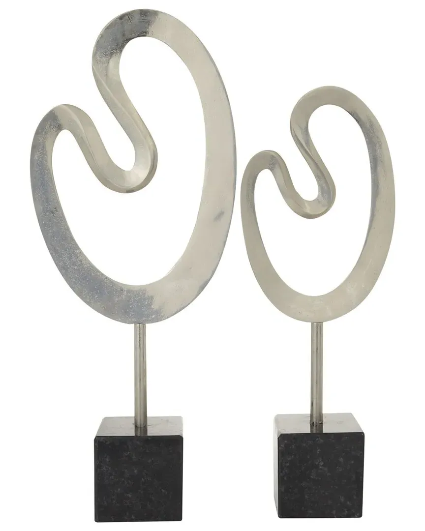 CosmoLiving Silver Sculptures - Silver, Marble image
