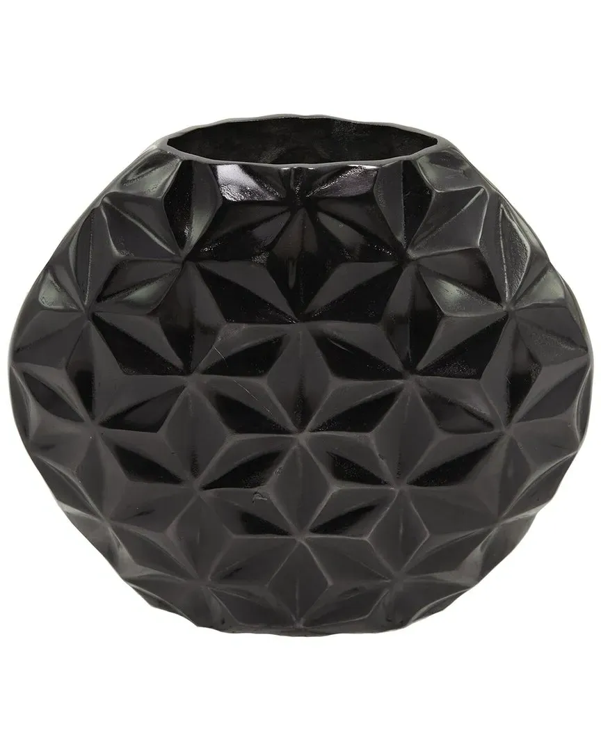 Geometric Faceted Vase - Black, Aluminum image