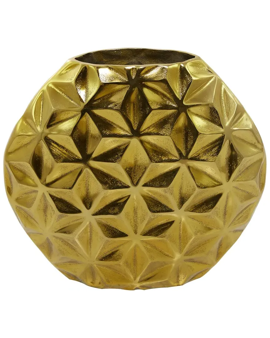 Geometric Faceted Vase - Gold, Aluminum