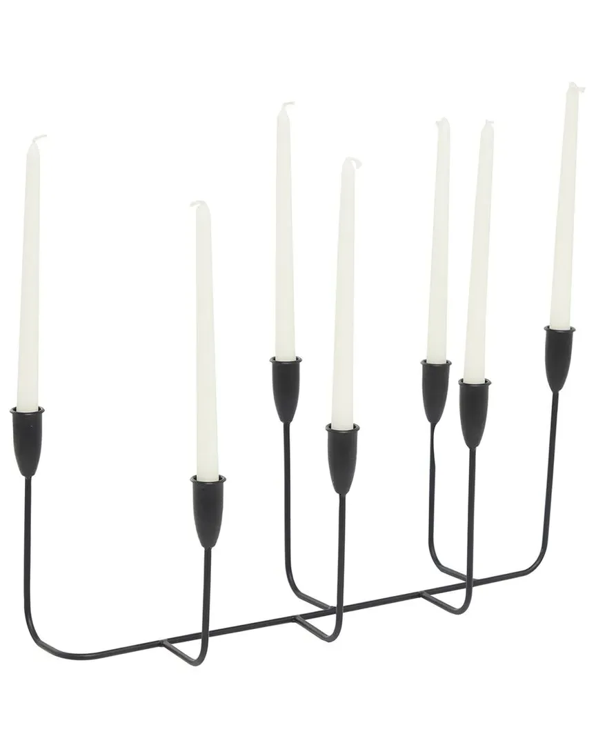 Metal Tapered 7 Plate Candelabra - Black image
