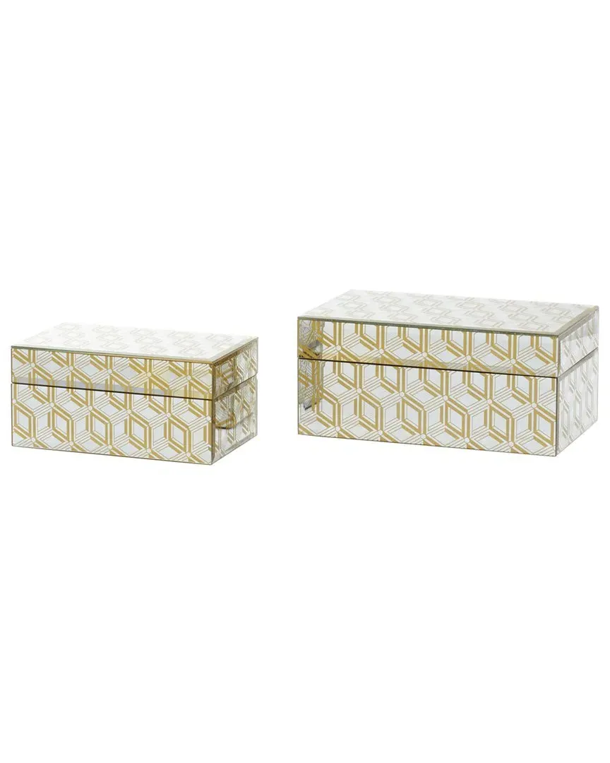 Set of 2 Decorative Boxes - Gold image