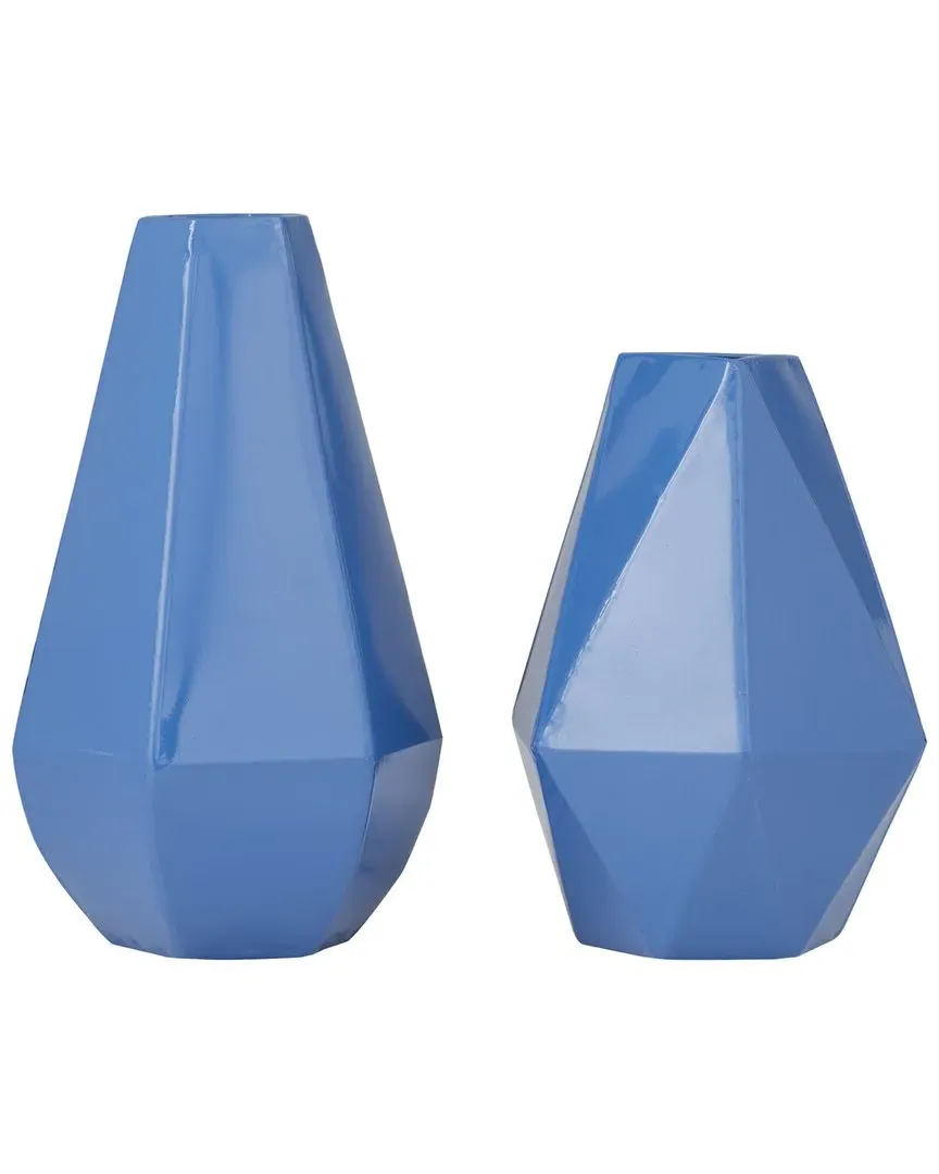 Set of 2 Iron Vases - Blue