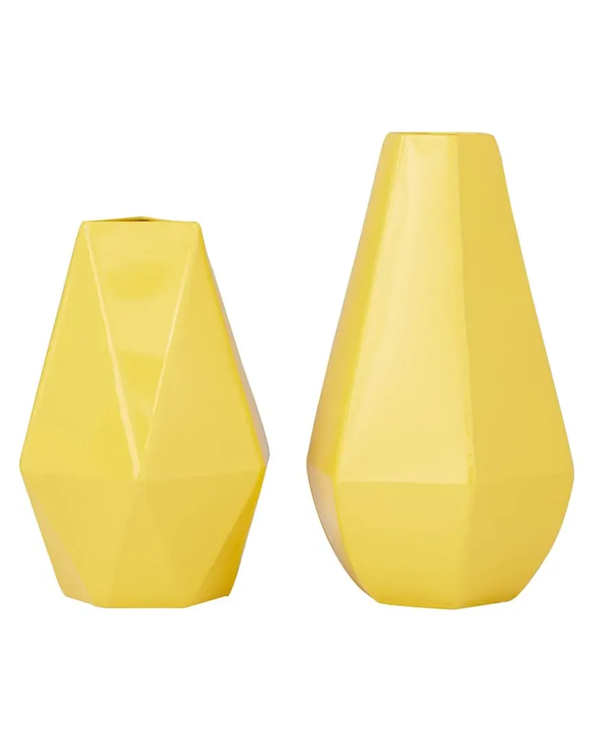 Set of 2 Iron Vases - Yellow image