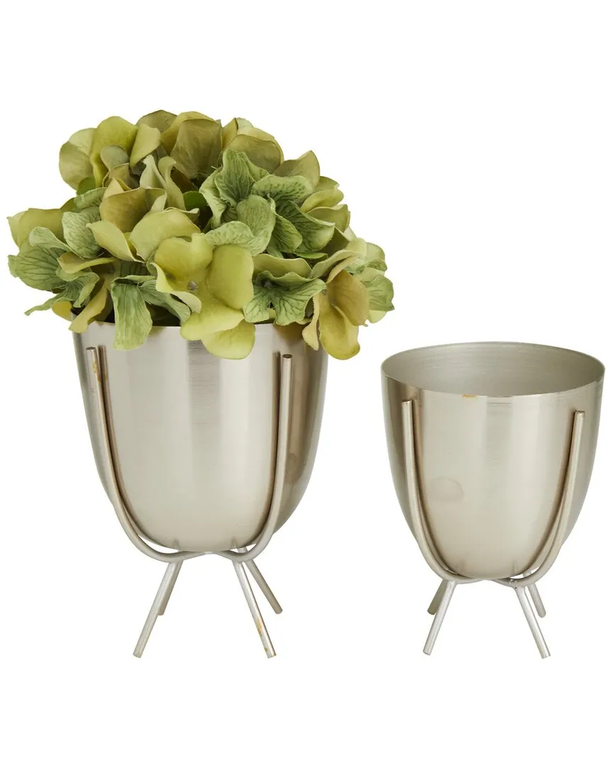 Set of 2 Planters - Silver, Iron image