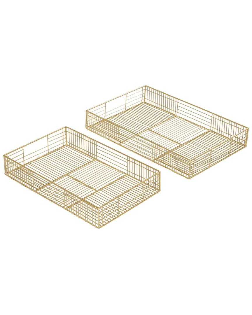 Set of 2 Storage Baskets - Gold, Iron image