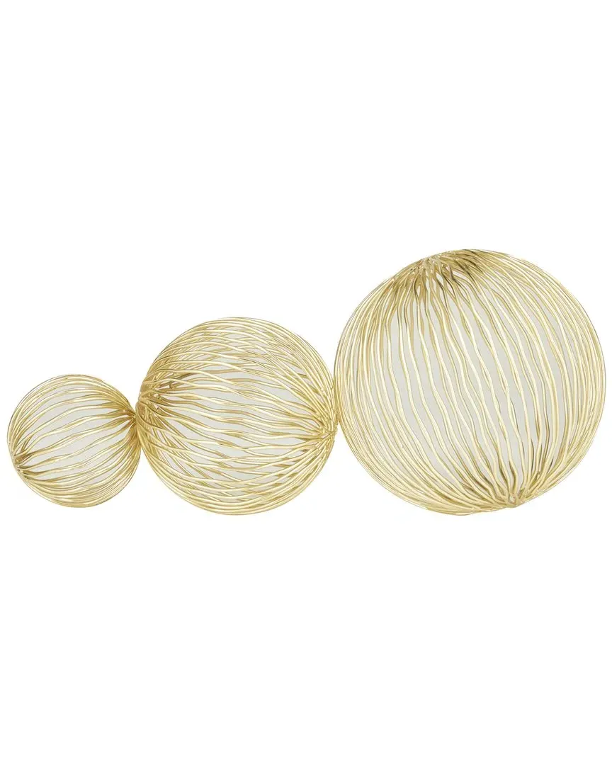 Set of 3 Abstract Metal Sculpture - Gold image