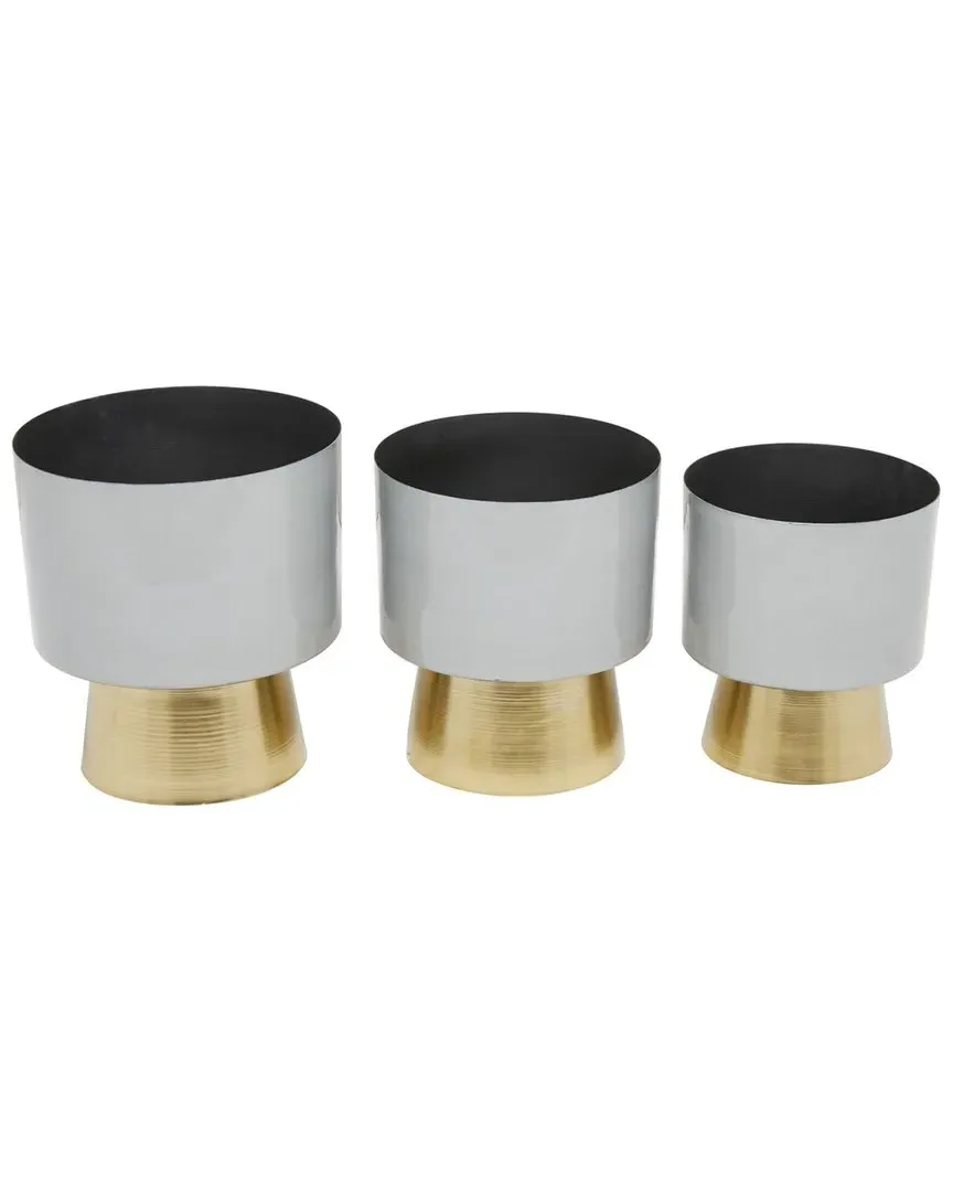 Set of 3 Planters - Grey, Iron