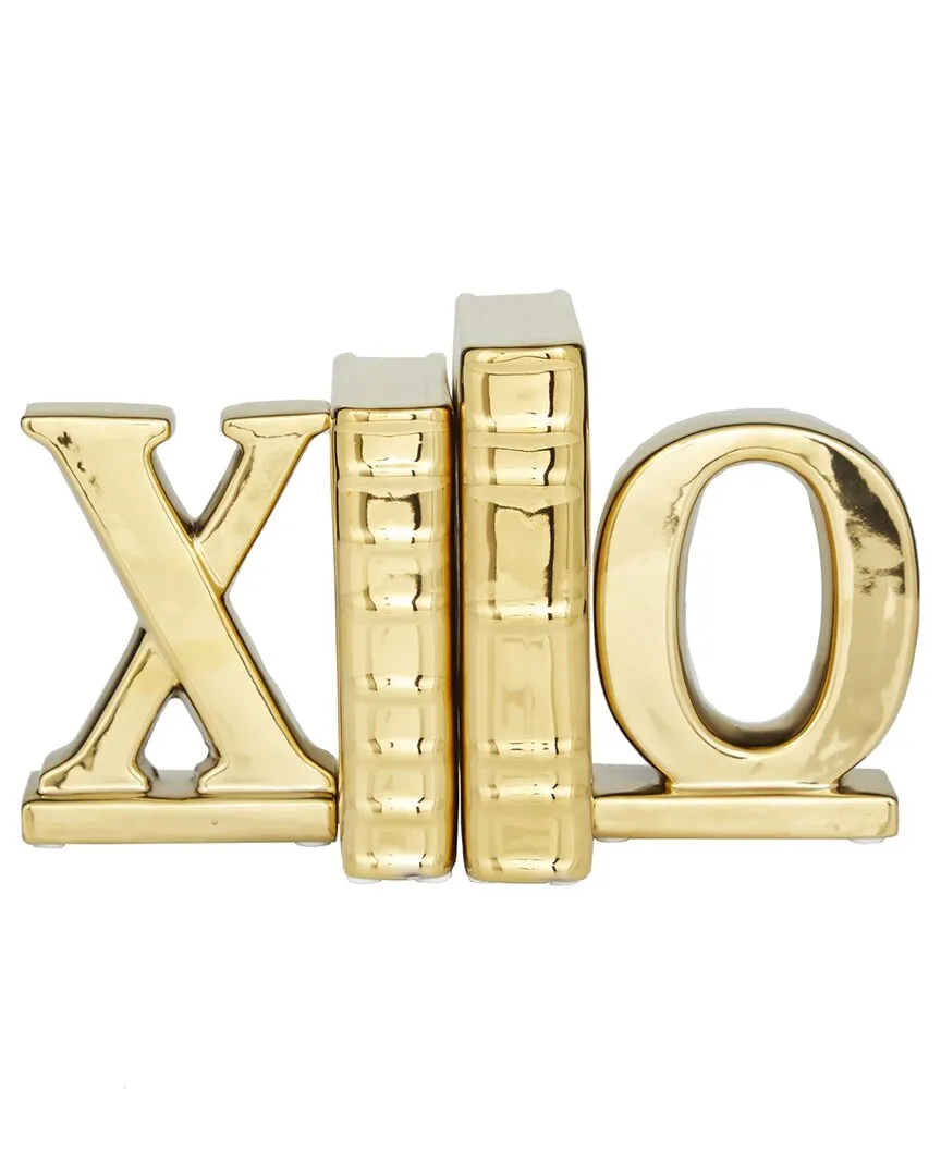 Set of 4 X and O Ceramic Sculpture - Gold image