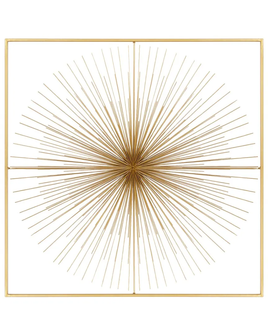 Starburst Large 3D Wall Decor with Frame - Gold, Iron