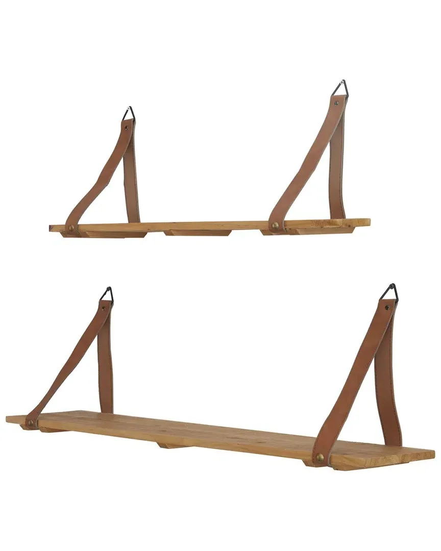 Wall Shelf Set - Brown, Wood image