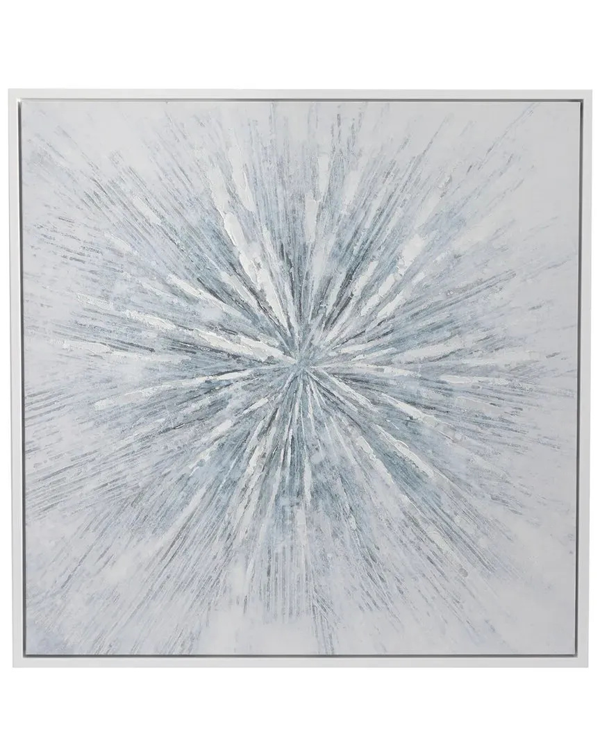 Wood Glam Framed Abstract Wall Art - White