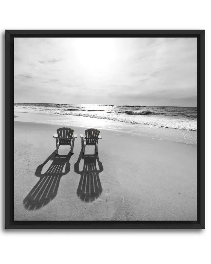 Black & White Beach Gallery Framed Canvas Wall Art