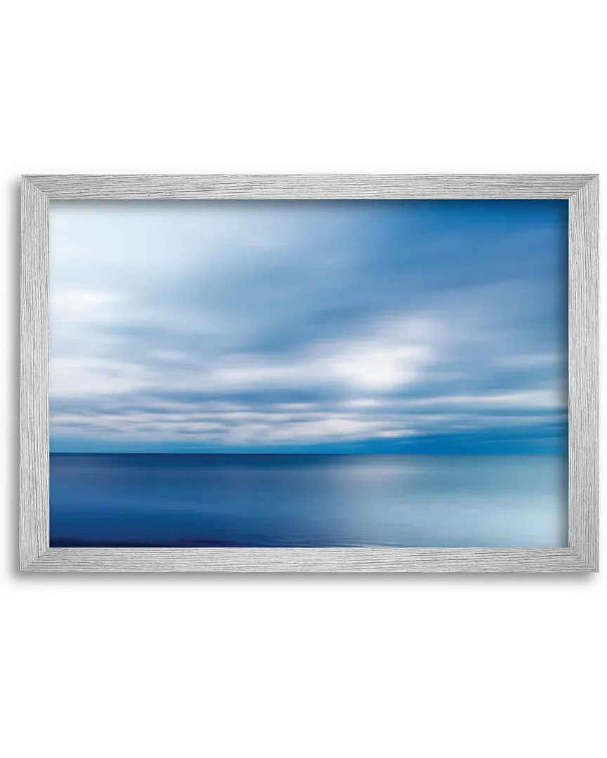 Blue Horizon Wrapped Canvas Wall Art with Frame