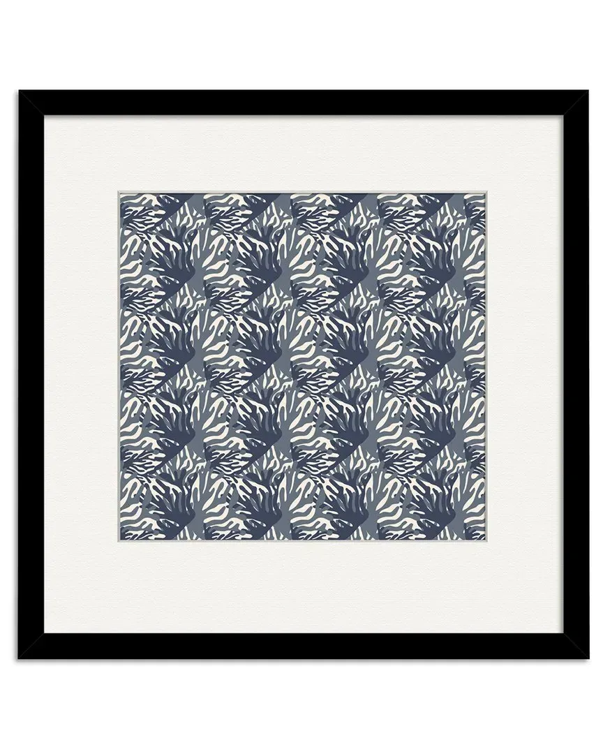 Blue & White Seahorses II 18x18in Framed Art - Wood image