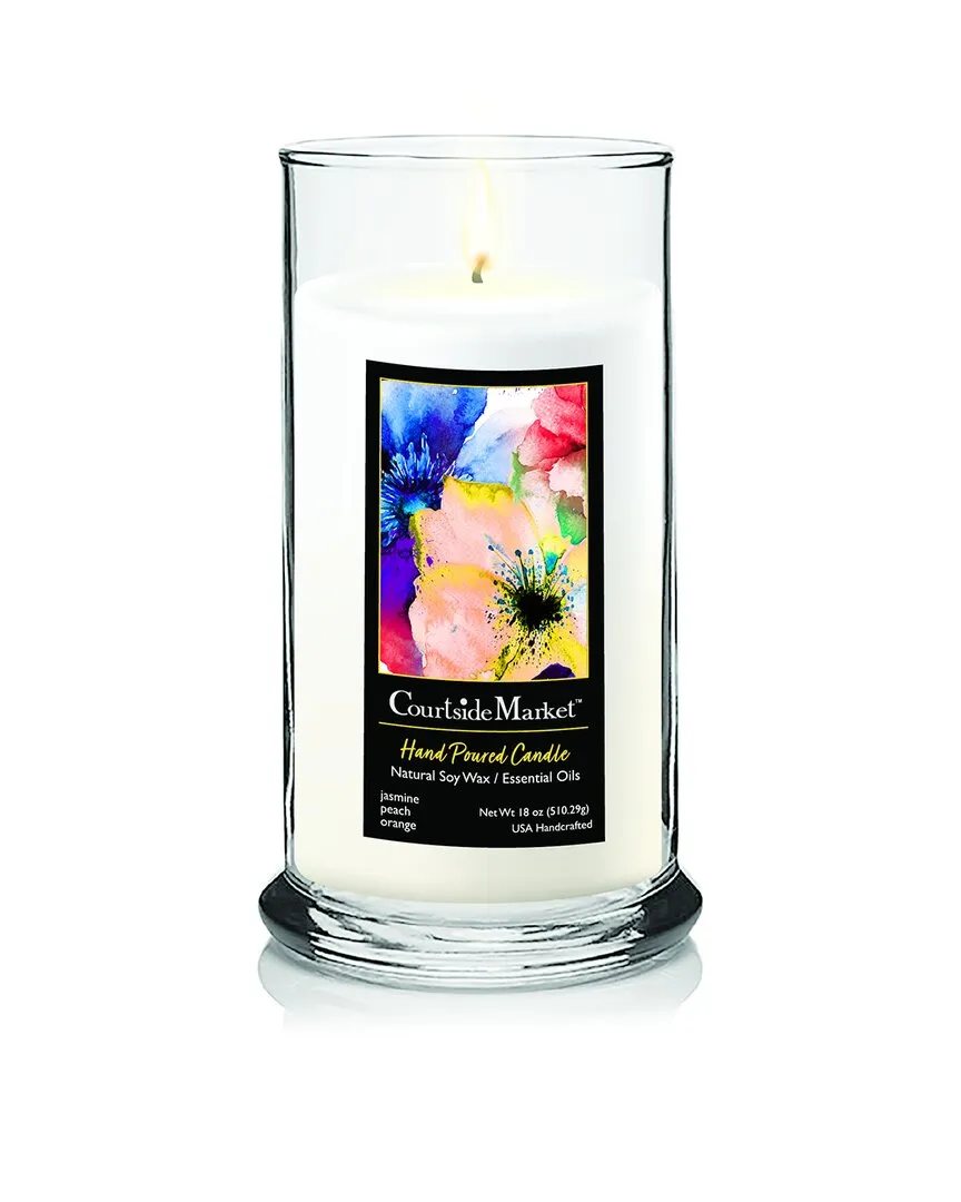 Color Flowers Soy Wax Candle - Glass