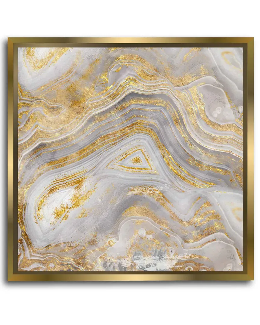 Golden Flower II Framed Canvas Wall Art