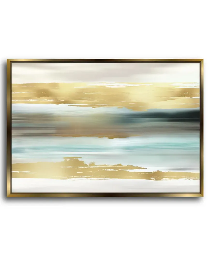 Golden Seascape Gallery Framed Canvas Wall Art