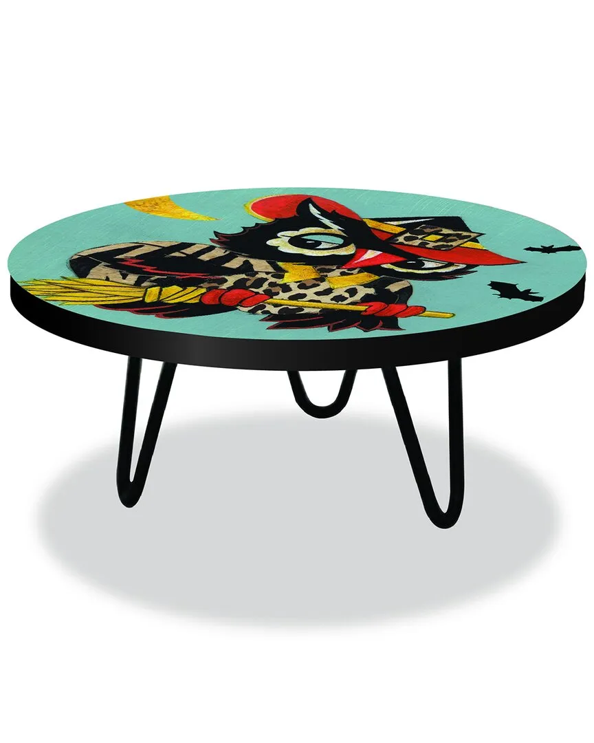 Harvest Collection Wise Owl On Broom Decorative Table Riser