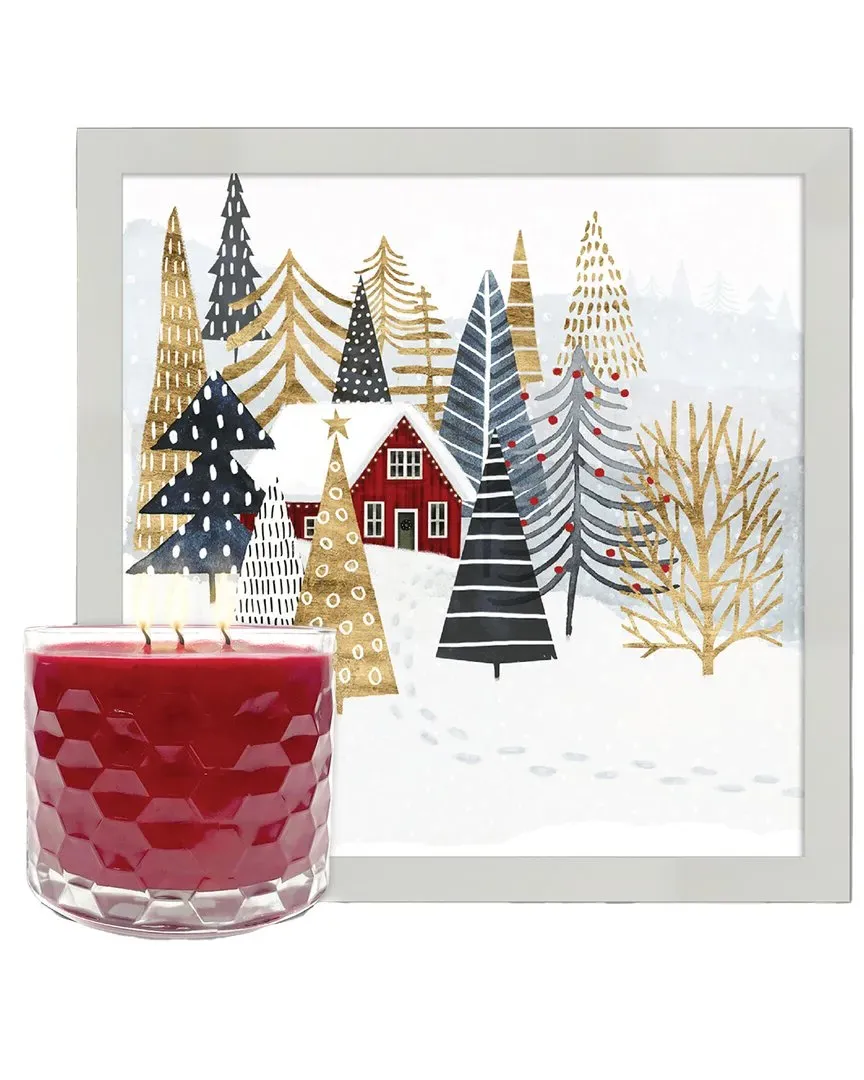 Holiday Chateau Framed Artboard & Winter Cranberry Soy Candle Set image