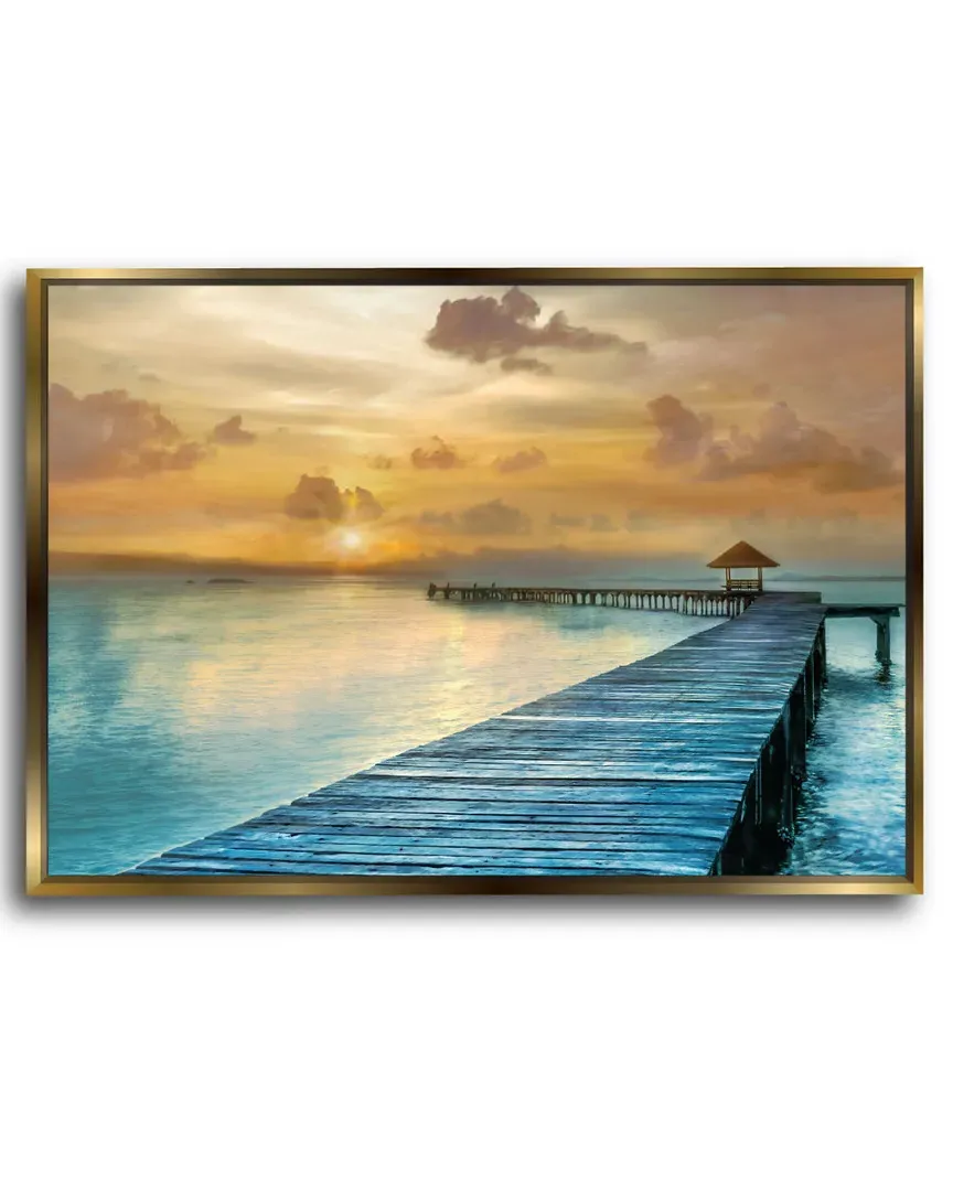 Island Time Gallery Framed Canvas - Gold image