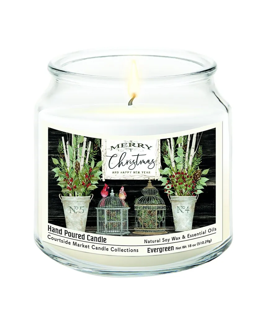 Merry Christmas Cardinals Candle - Multi image