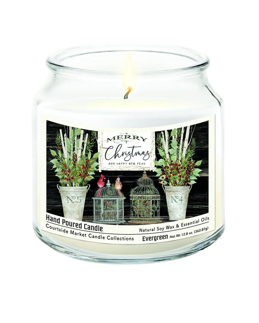 Merry Christmas Cardinals Hand-Poured Soy Wax Candle - Multi image