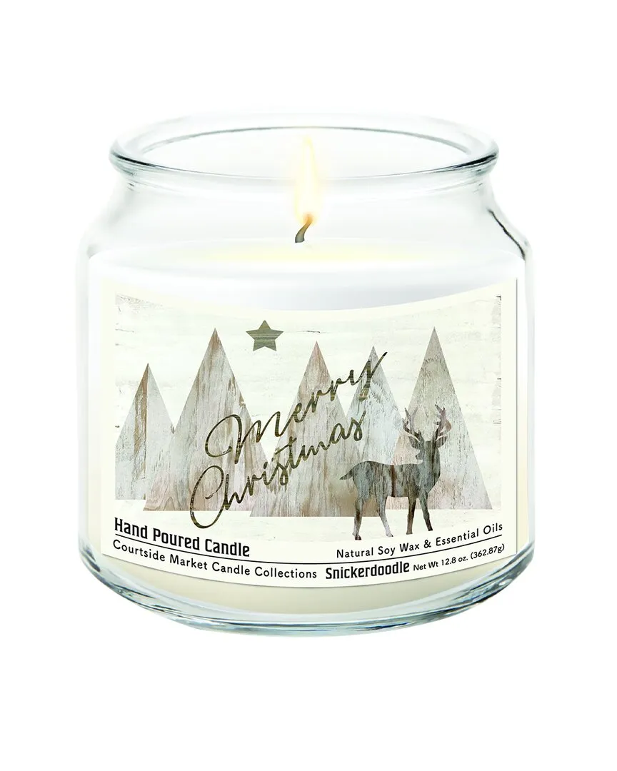 Merry Christmas Deer Hand-Poured Soy Wax Candle - Multi