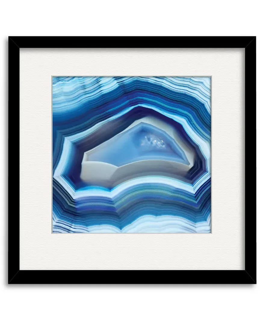 Navy Agate Framed Art Print - Black Frame image