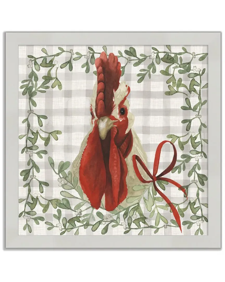 Rooster Holiday Framed Art - Multicolor