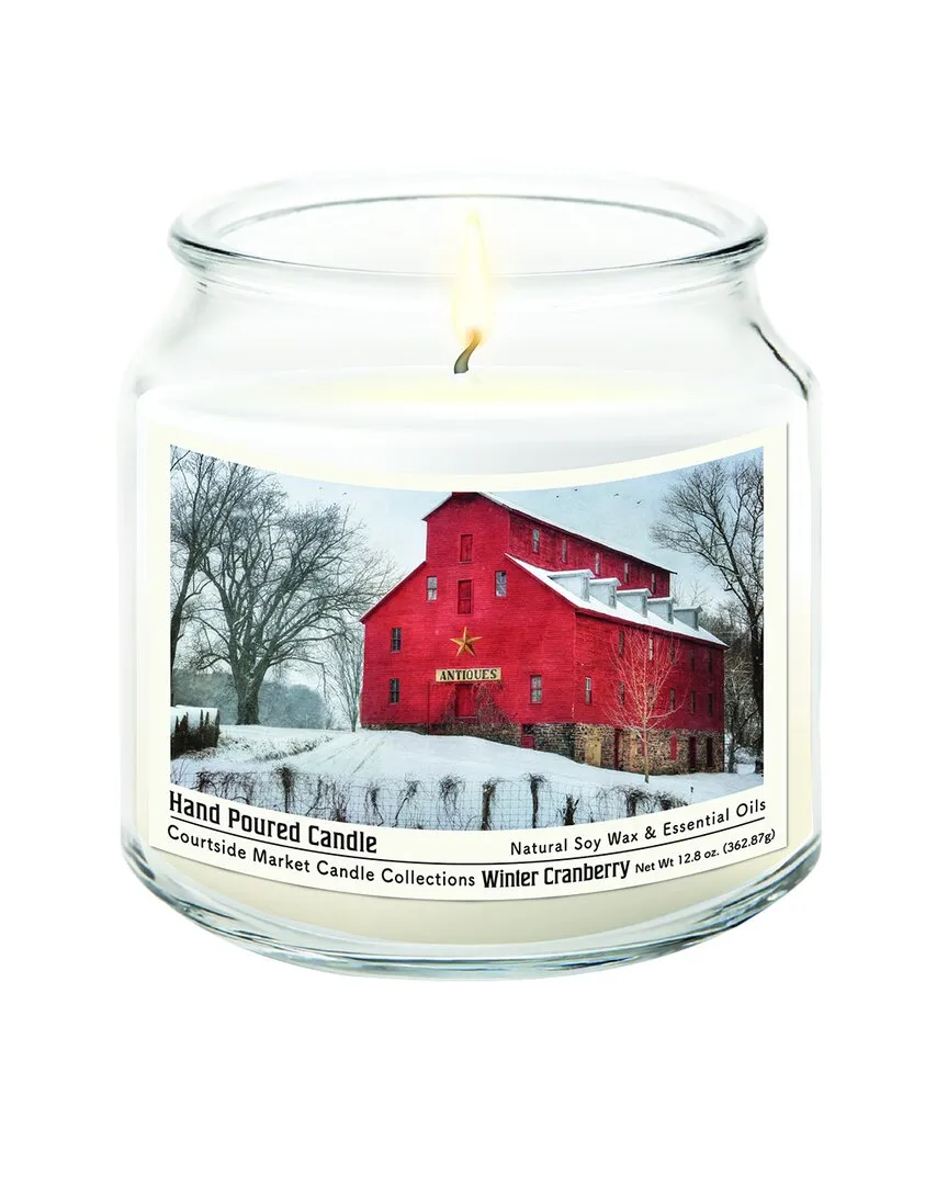 Snow At The Farm Hand-Poured Soy Wax Candle - Multi image