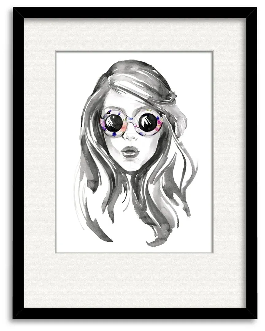 Sunglass Kisses II Framed Wall Art - Black, Polystyrene