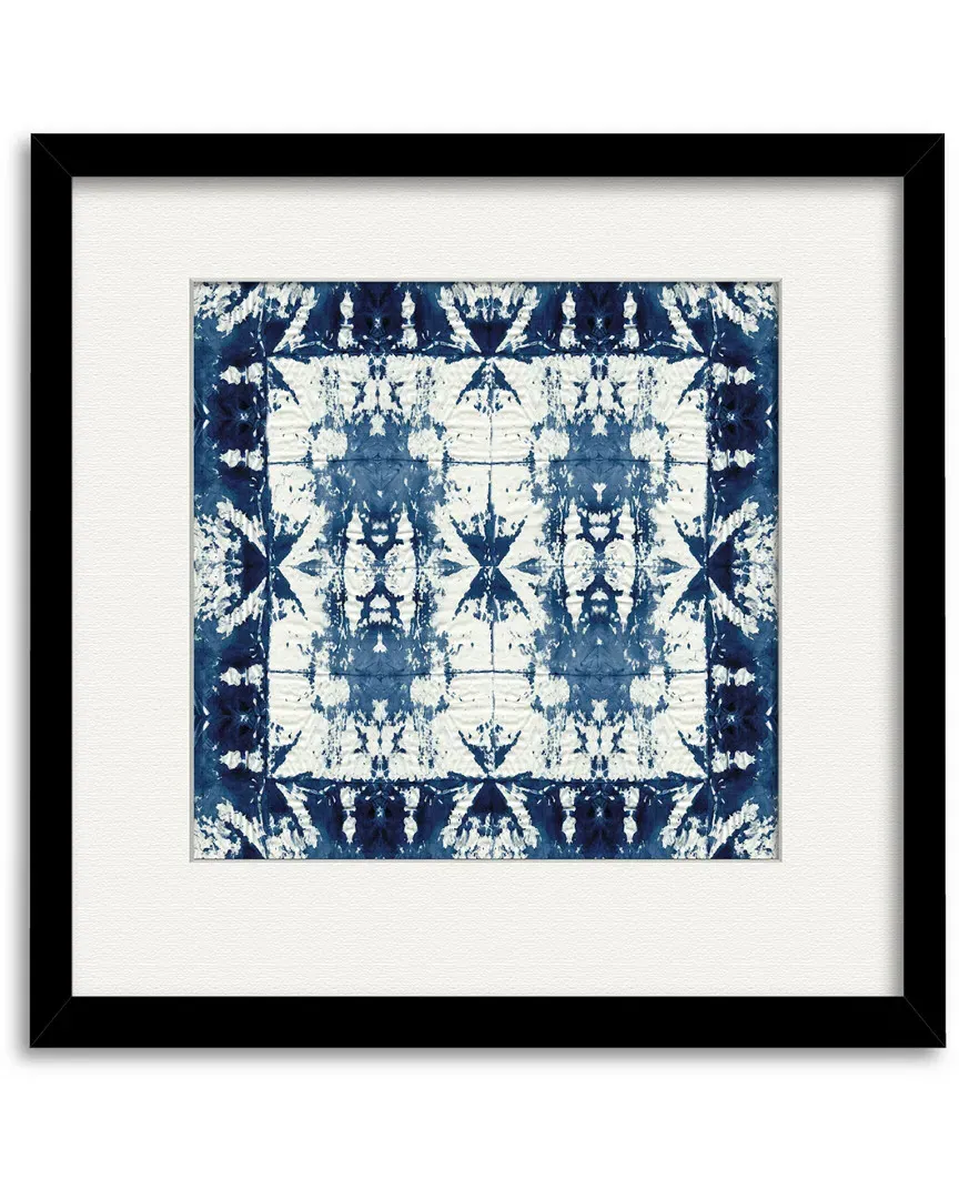 Tie Dye Navy Framed Art Print - Black Frame