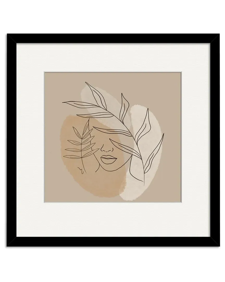 Women Line Tan Beauty III 18x18in Framed Art