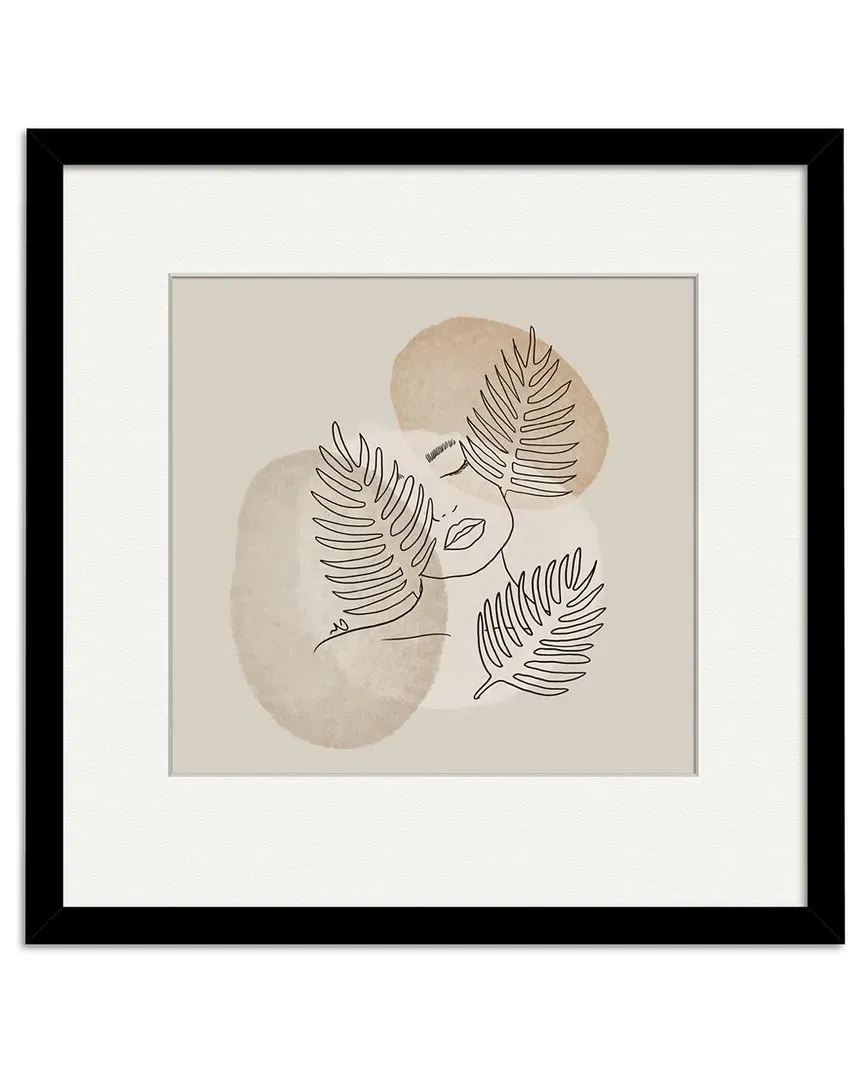 Women Line Tan Beauty VII 18x18in Framed Art