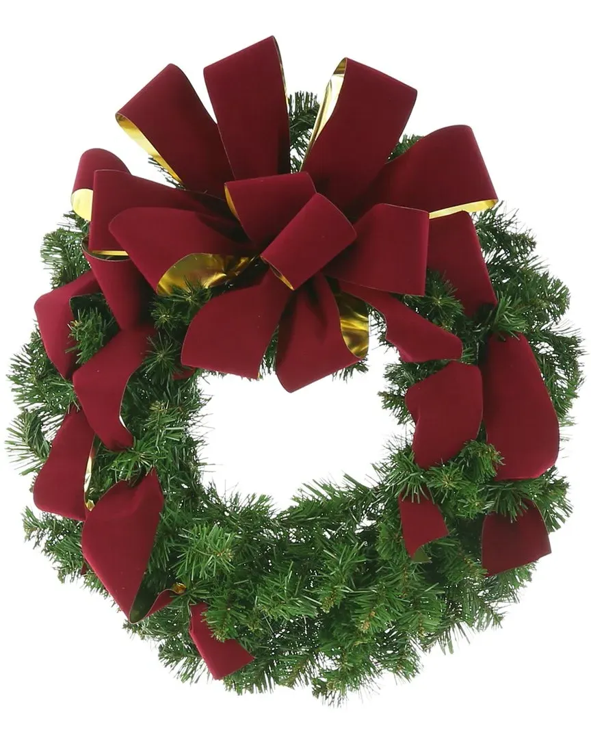 Holiday Wreath with Bow - Burgundy image