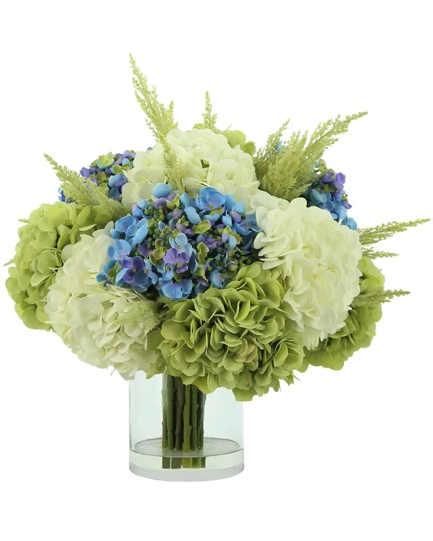Hydrangea Arrangement - Green, Glass