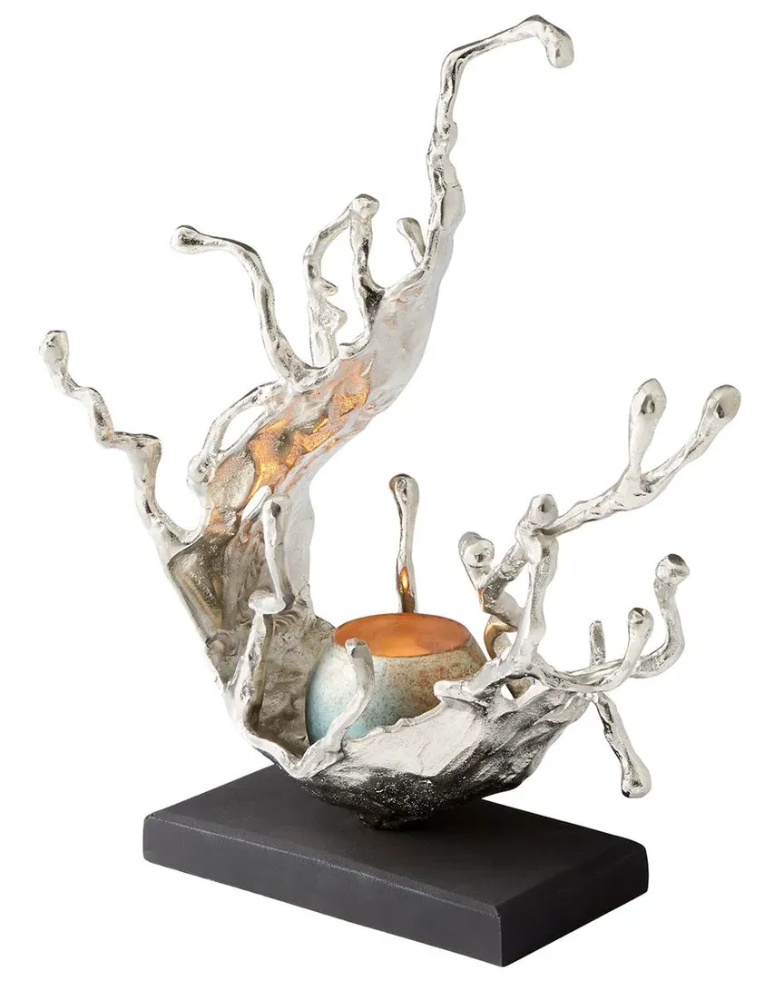 Aqueous Candleholder - Nickel, Blue Mist Glass image