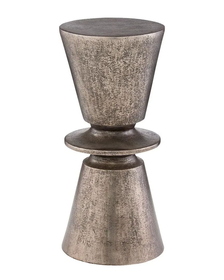 Clepsydra Round Accent Table - Silver, Aluminum