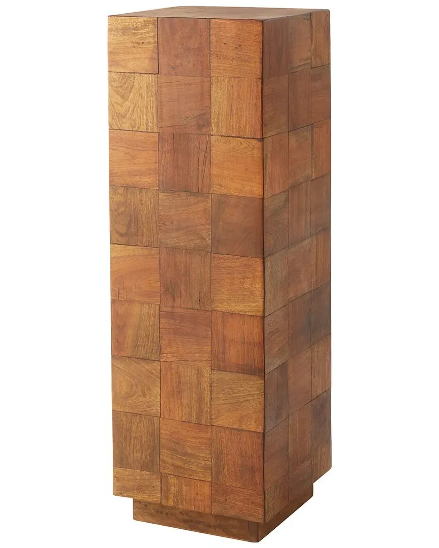 Halma Medium Pedestal - Brown, Reclaimed Wood image
