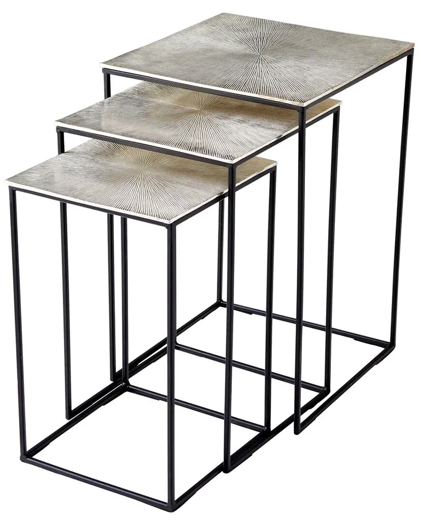 Jetson Round Accent Table - Silver, Aluminum