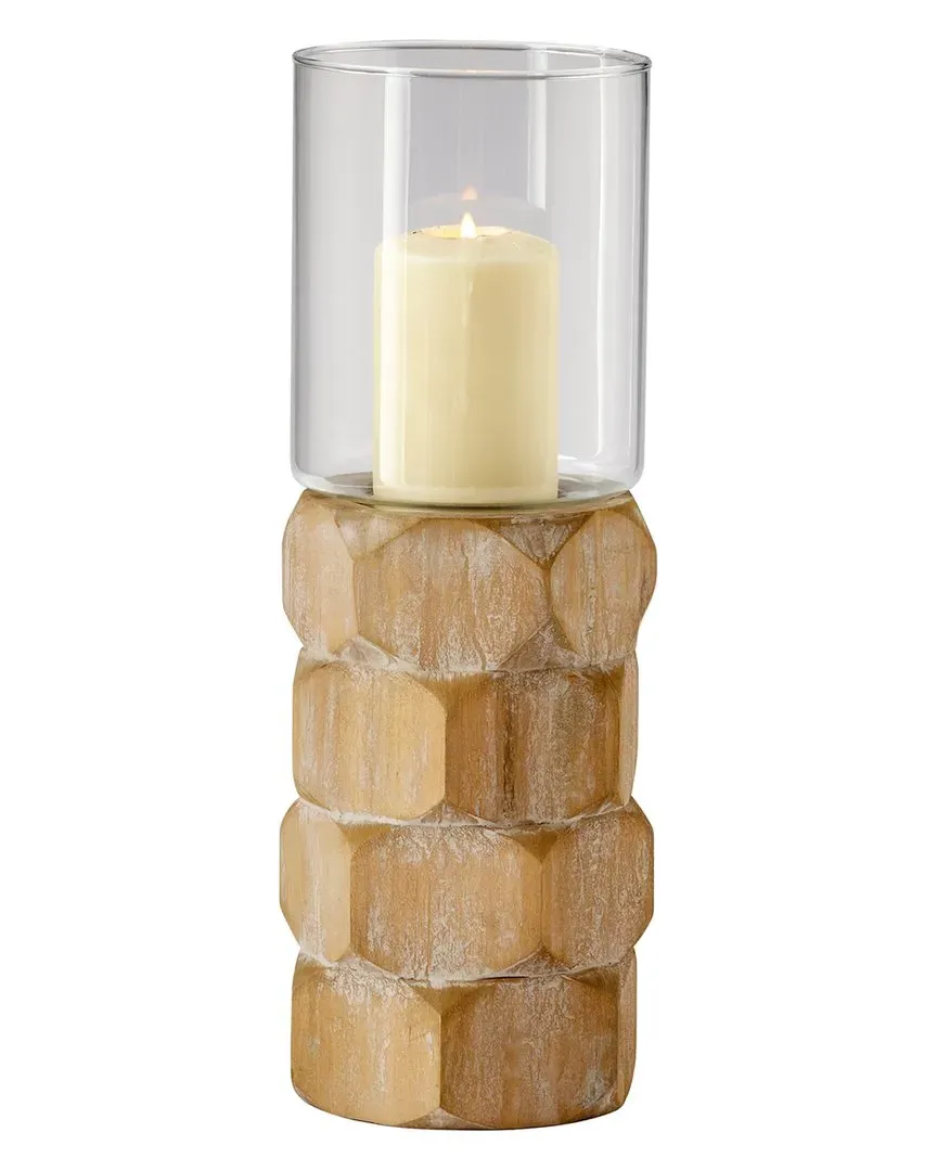 Large Hex Nut Candleholder - Natural Wood