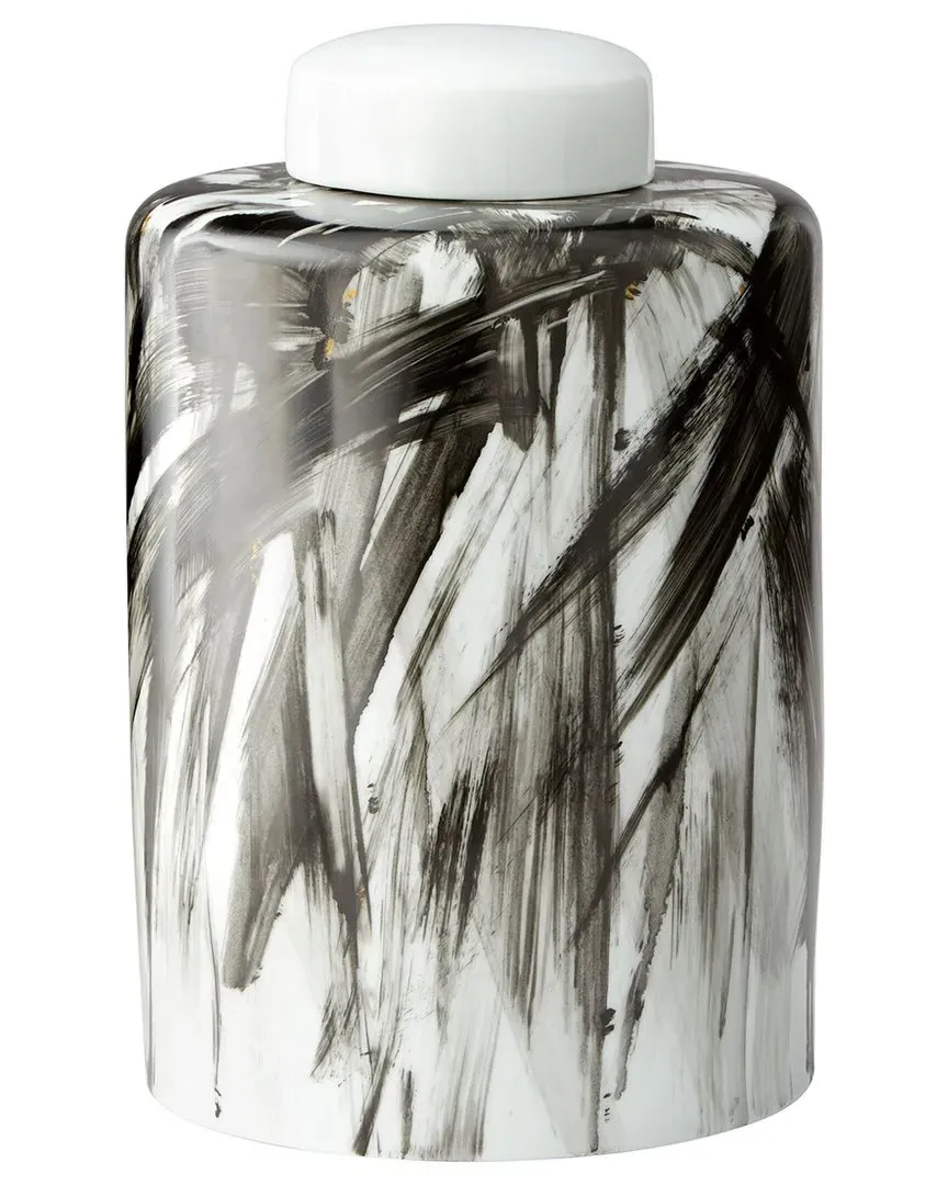 Pollock Large Container - Black and White, Ceramic image
