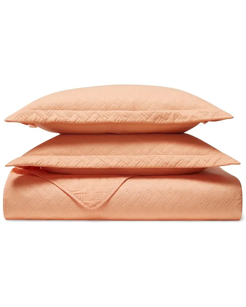 Basket Pinsonic Quilt Set - Peach, Microfiber