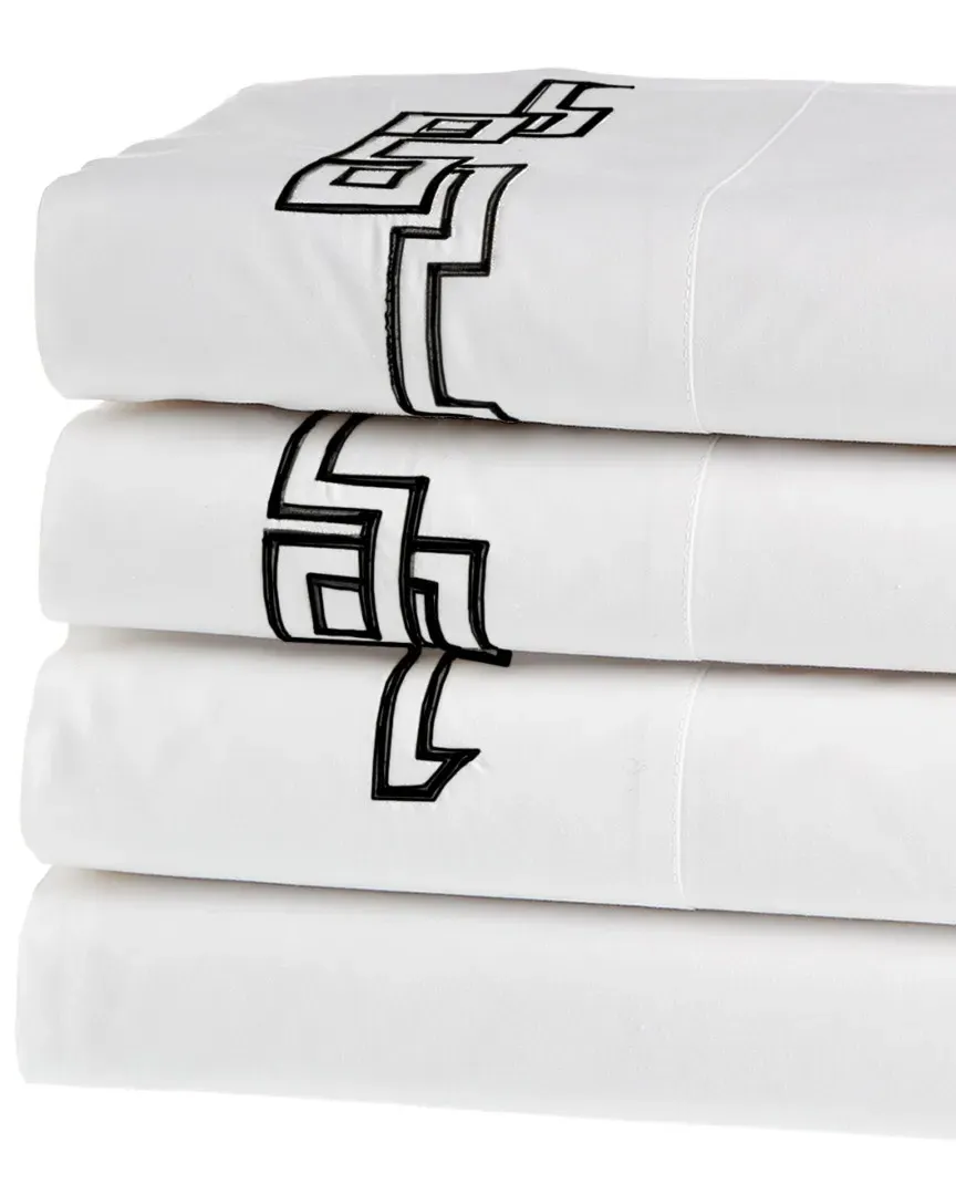 Greek Embroidered Sheet Set - White image