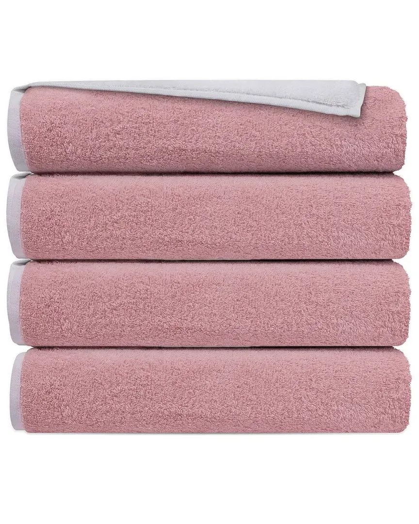 Double Face Set of 4 Turkish Hand Towels - White