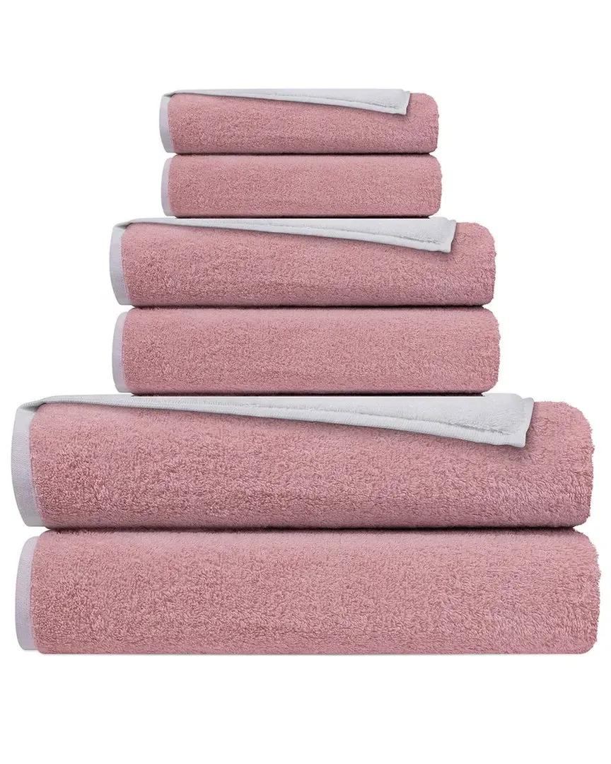 Double Face Set of 6 Turkish Towels - White, Cotton