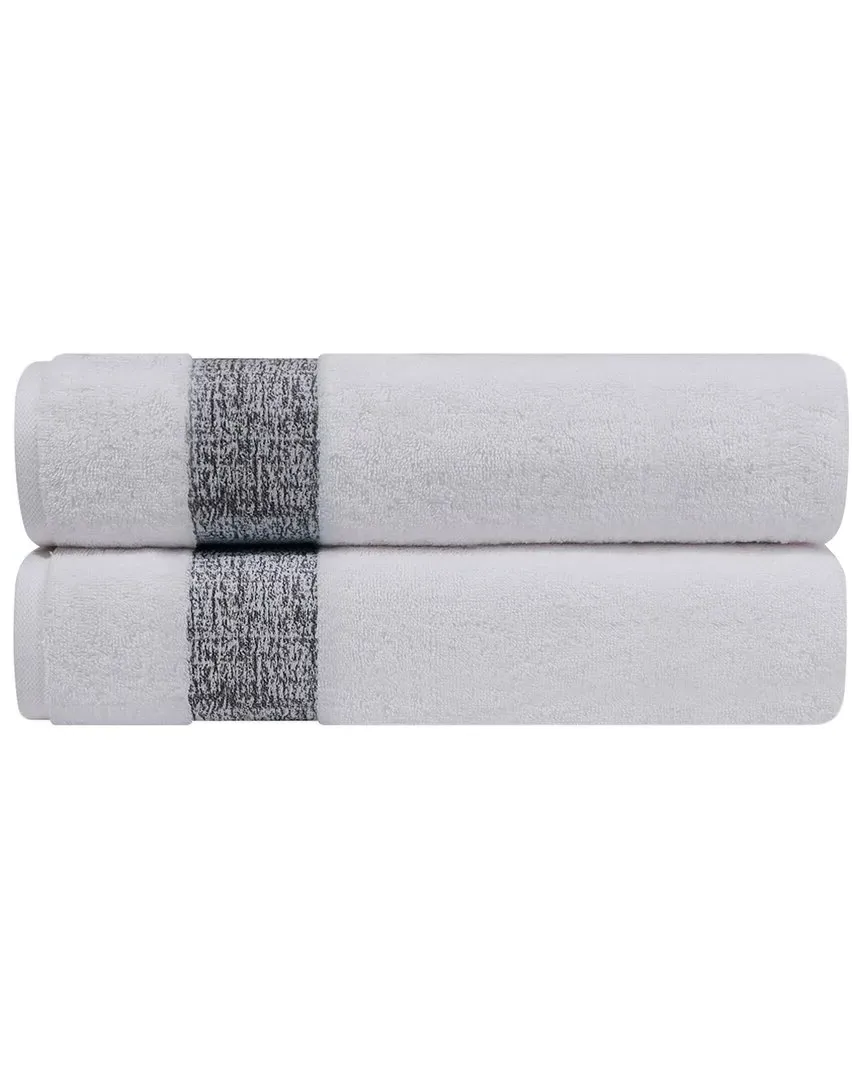 Pera Set of 2 Turkish Bath Sheets - Grey, Cotton