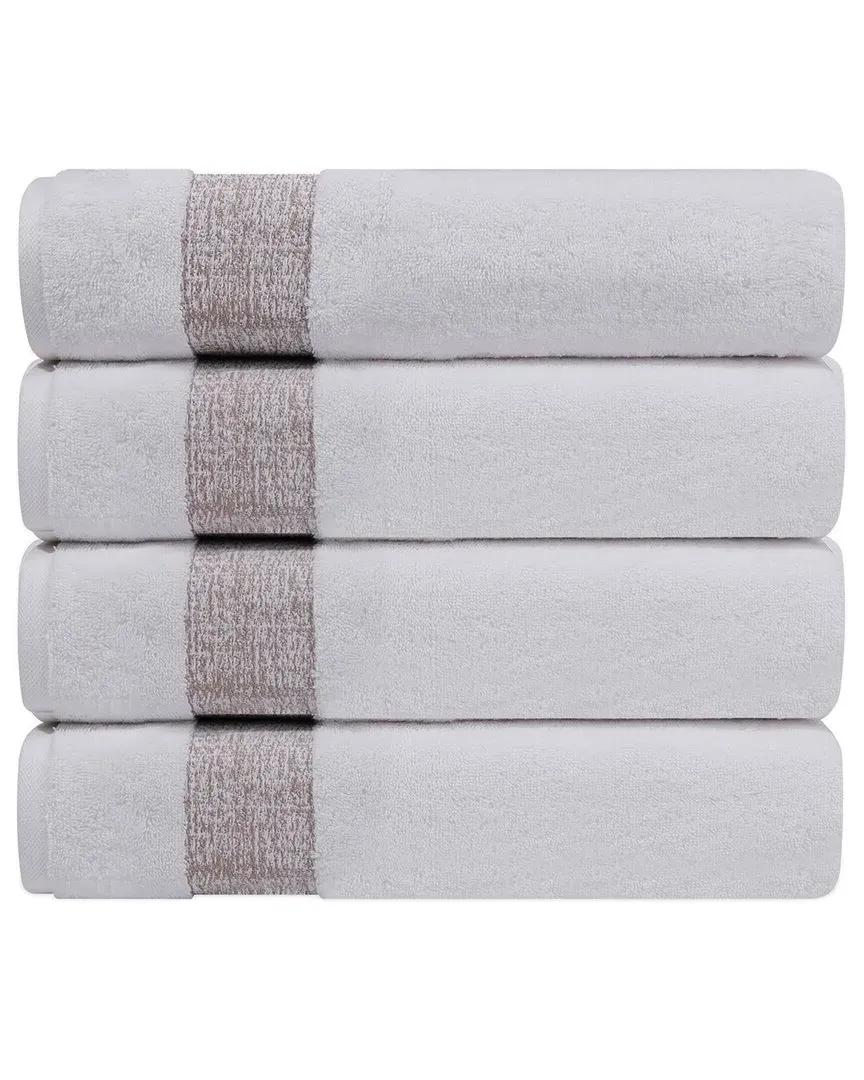 Pera Set of 4 Turkish Bath Towels - Beige, Cotton image