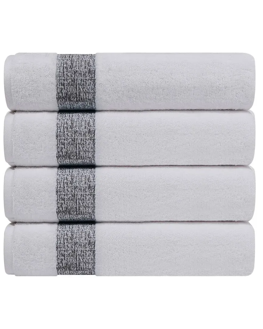 Pera Set of 4 Turkish Bath Towels - Grey, Cotton