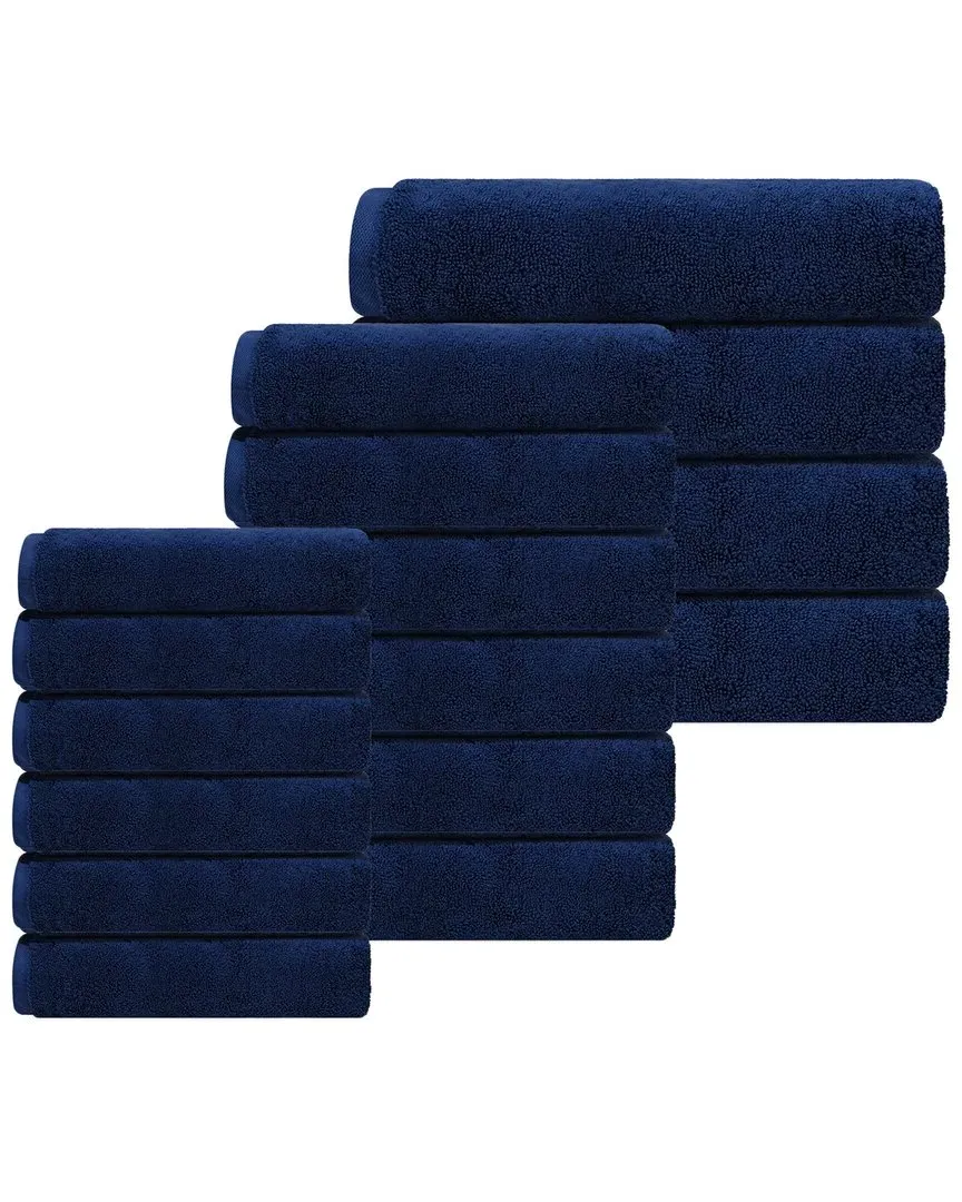 Puresoft Set of 16 Turkish Towels - Blue, Cotton